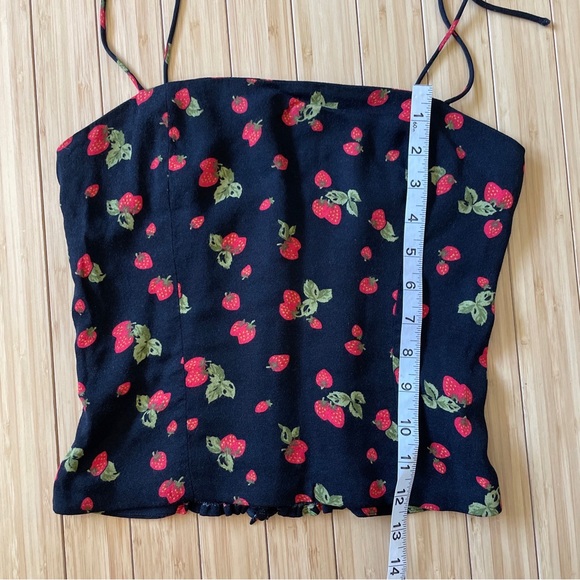Reformation Black Strawberry Print Tank Top - Picture 10 of 13